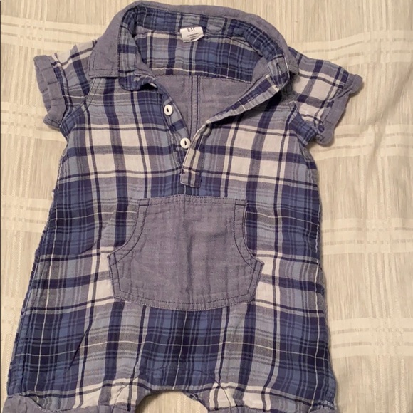 tartan baby romper